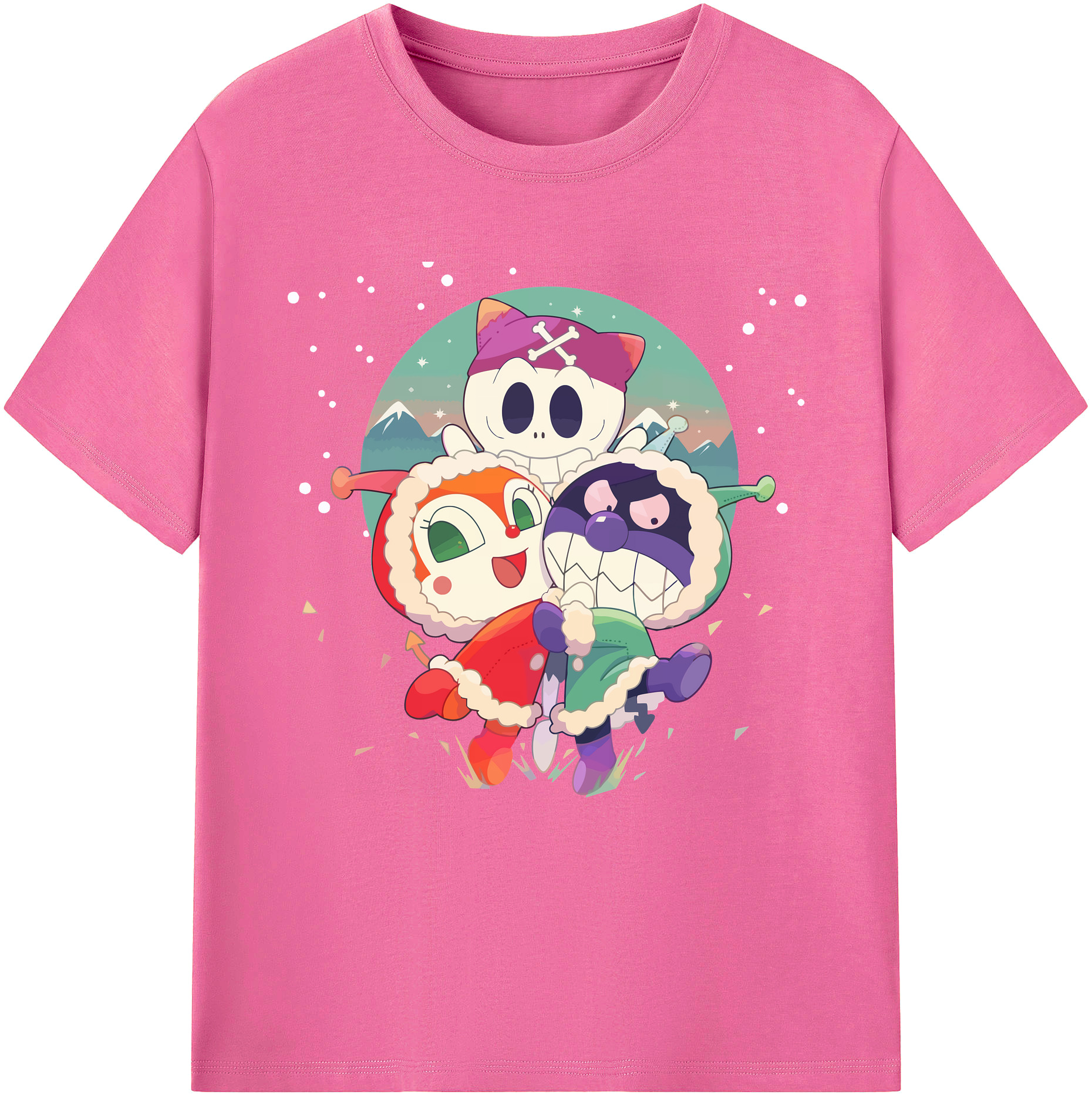 （画像用） アンパンマン Anpanman レディースカジュアルプリントTシャツ（綿100％）